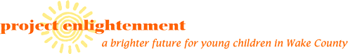 project enlightenment official logo with a brighter future for young children in Wake County tagline 